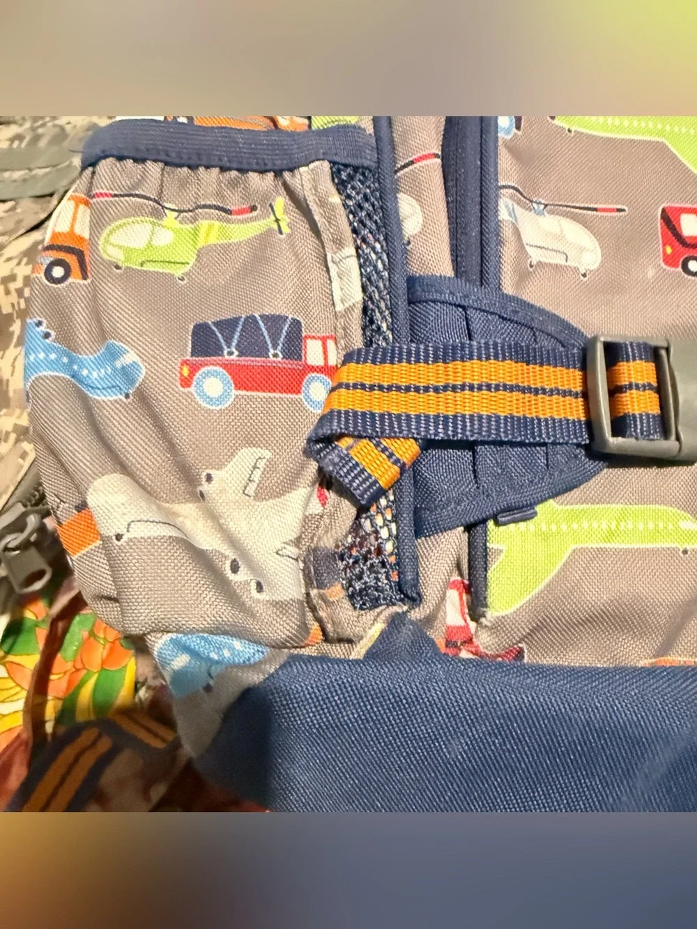 Pottery Barn Buses Planes Toddler Backpack